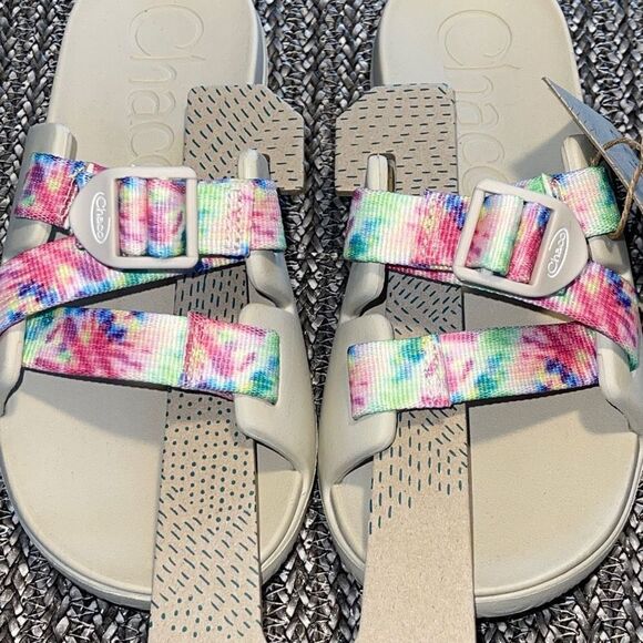 CHACO KIDS‎ CHILLOS KIDS Off White Tie Dye Size 3 New - Picture 4 of 6